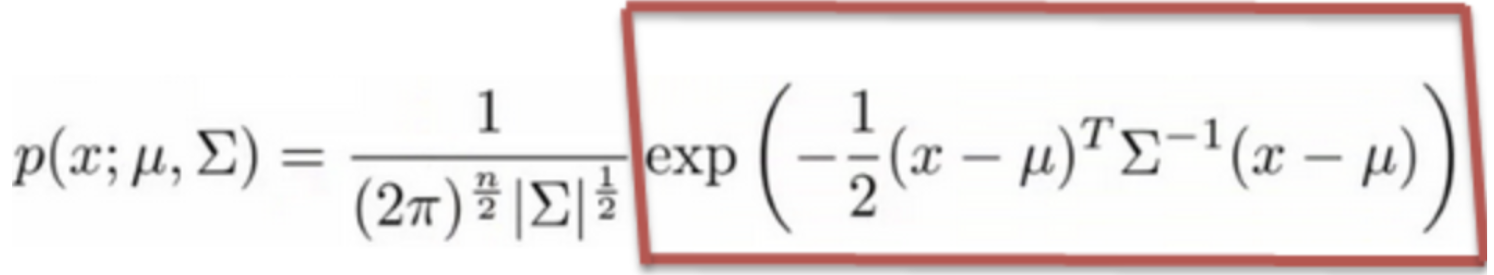 Form of Multivariate Gaussian