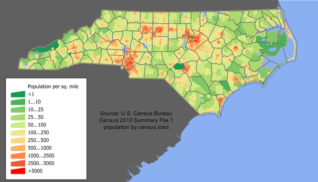 NC population map